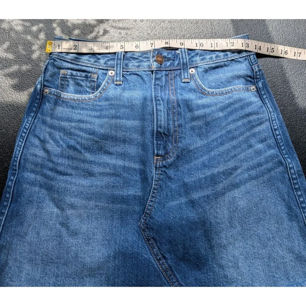 Abercrombie & Fitch Denim Mini Skirt Raw Hem Cotton Y2K Western Size 25